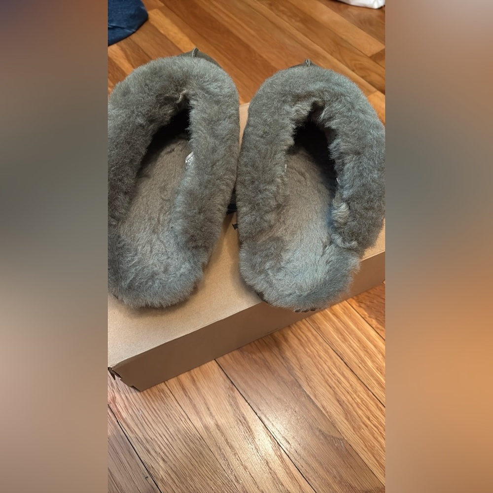 UGG Olive Fur-Lined Slippers - Picture 2 of 6